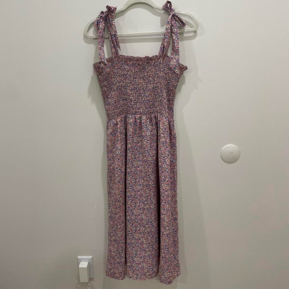 Pink floral dress